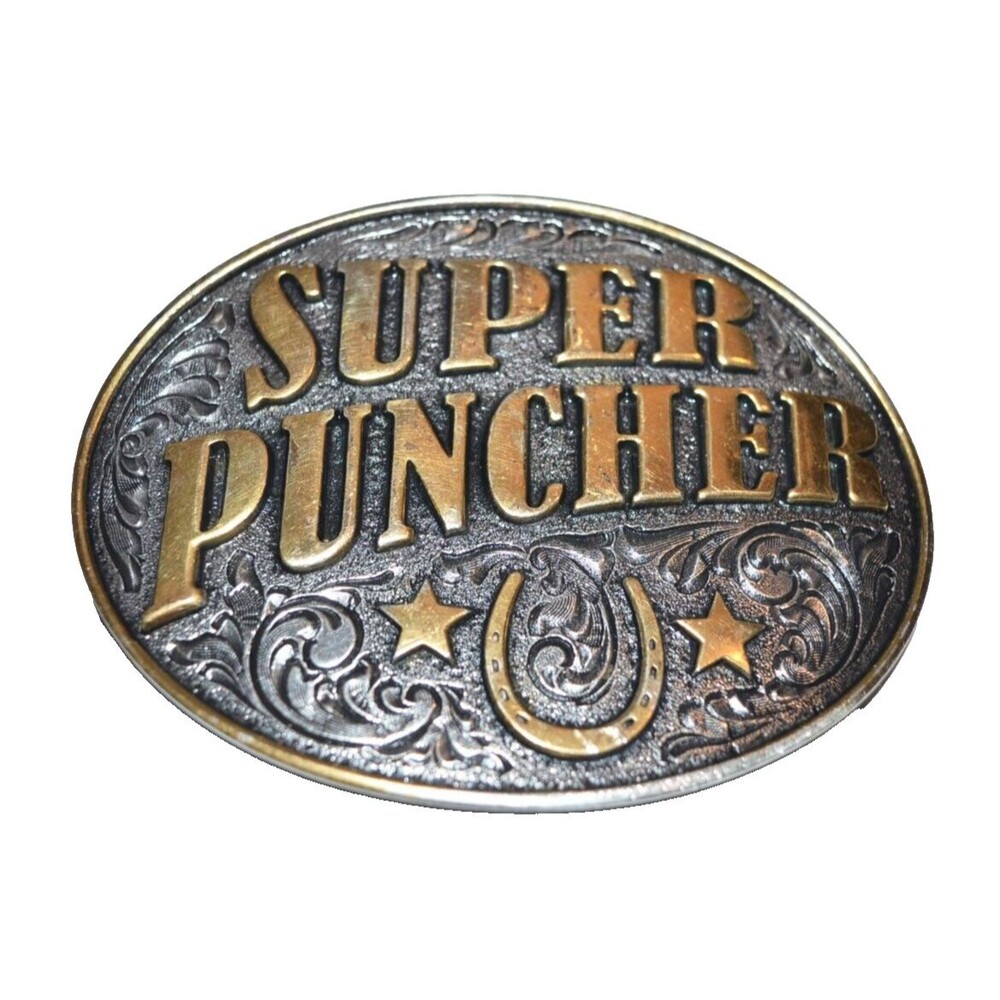 Montana Silversmiths Dale Brisby Super Puncher Western Buckle Silver Gold Tone